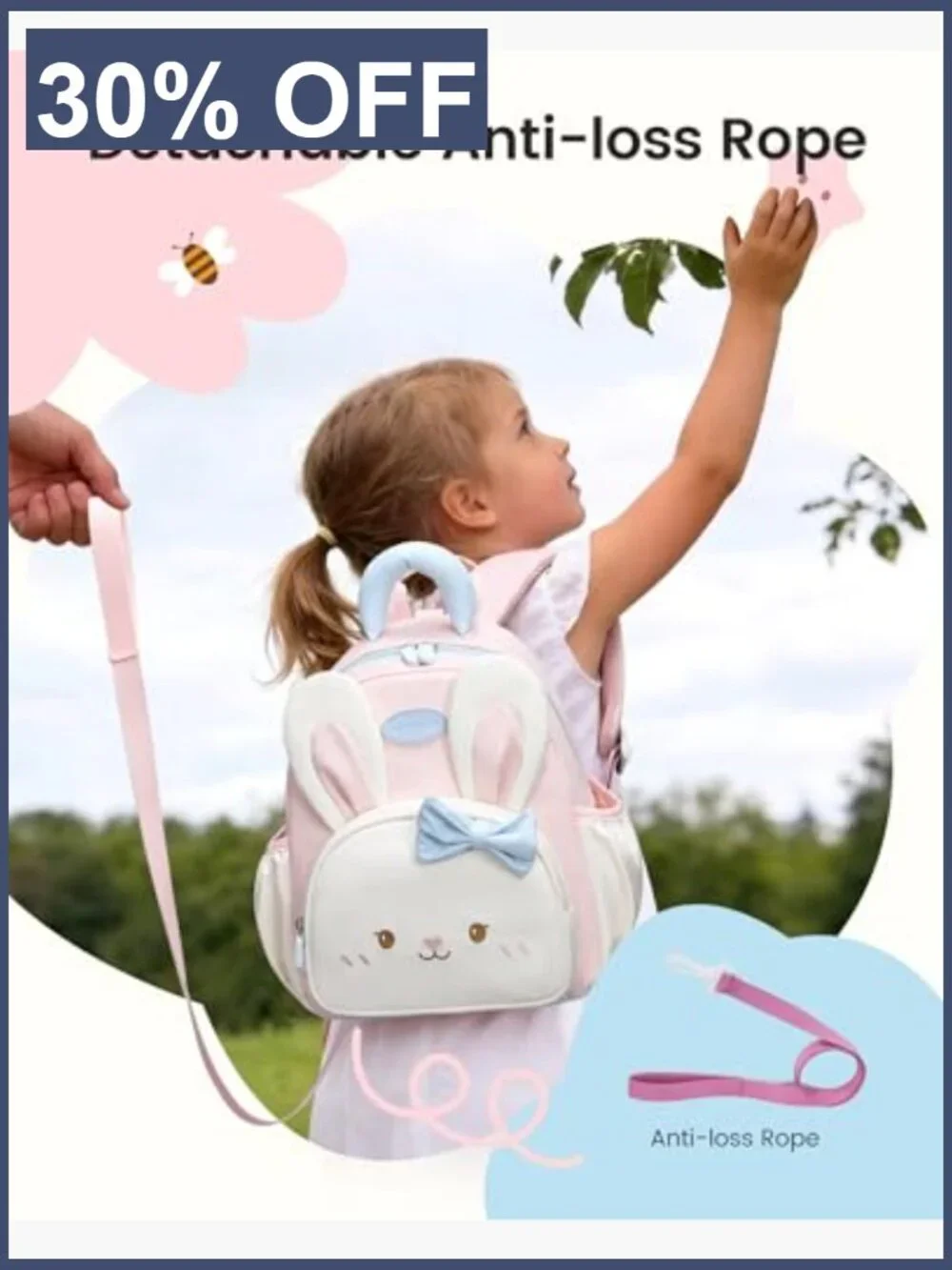 Toddler Backpack for Kids 2-4, School Bookbag with Leash, Lightweight Padded